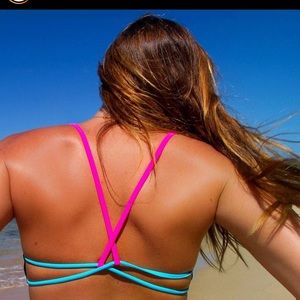 Kulani kinis bikini sports top bralette neon M